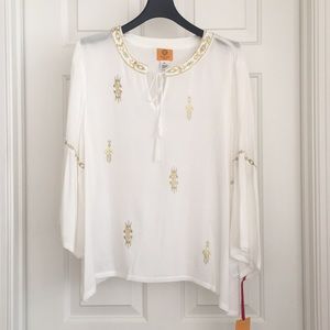 HP 🌸 Ruby Rd. Women’s Top PL White Gold 3/4th Sleeves NWT